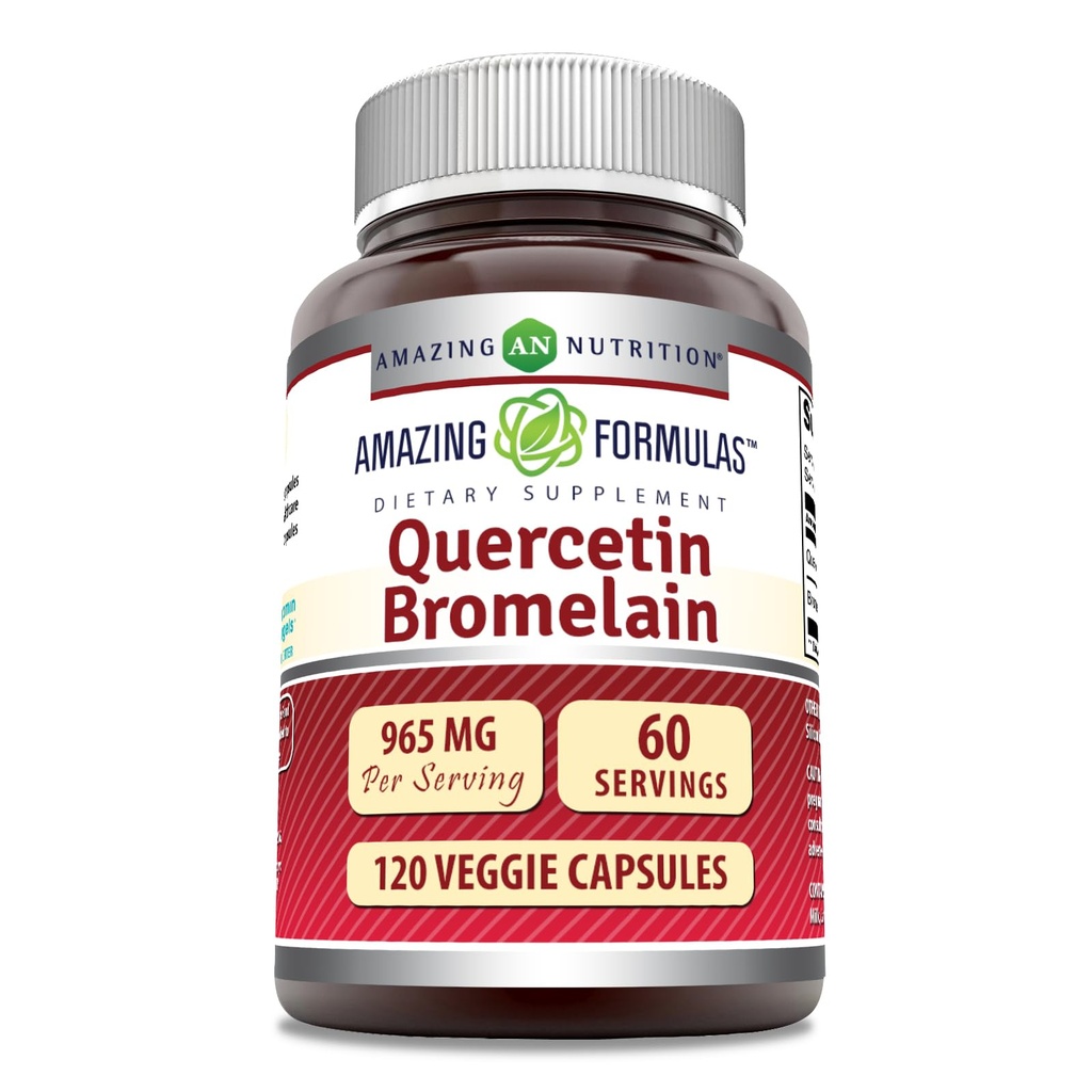 Amazing Formulas Quercetin 800mg με Bromelain 165mg, 120 κάψουλες Veggie συμπλήρωμα 