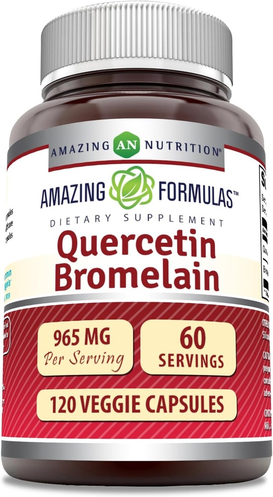 Amazing Formulas Quercetin 800mg με Bromelain 165mg, 120 κάψουλες Veggie συμπλήρωμα 