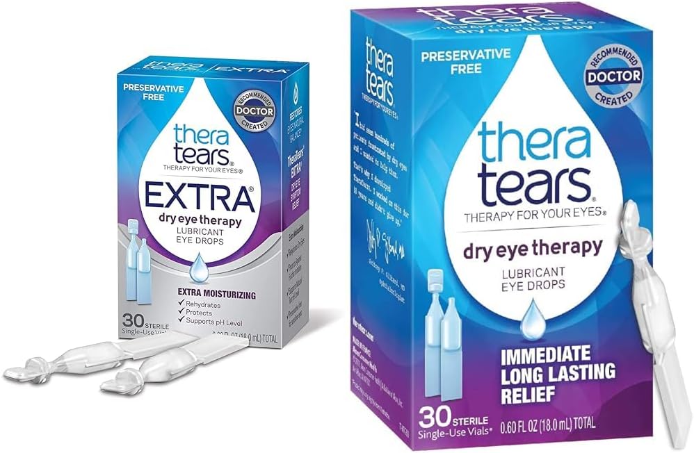 TheraTears Επιπλέον ξηροφθαλμίας Λιπαντικό Οφθαλμικές σταγόνες 30ct & ξηροφθαλμίας Λιπαντικές Οφθαλμικές σταγόνες 30 Φιαλίδια