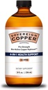 Sovereign Pro-Stength Bio-Active Copper Hydrosol - Bioavailable Copper Liquid Supplement for Adults & Kids w/Silver Hydrosol for Hair, Skin, & Nails, 30ppm - 8 fl oz (237mL)