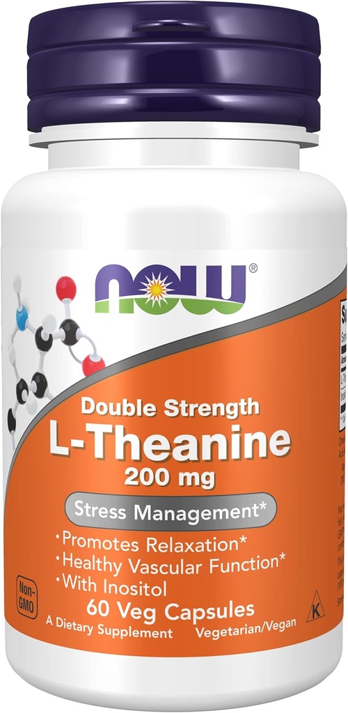 Now Foods: L-Theanine Stress Management 200 mg, 60 caps (2 Pack)