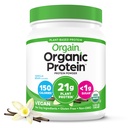Orgain Organic Vegan Protein Powder, Vanilla Bean - 21g Plant Based Protein, 4g Prebiotic Fiber, No Lactose Ingredients, No Added Sugar, Non-GMO, For Shakes & Smoothies, 1,02 lb (Packing May Vary)
