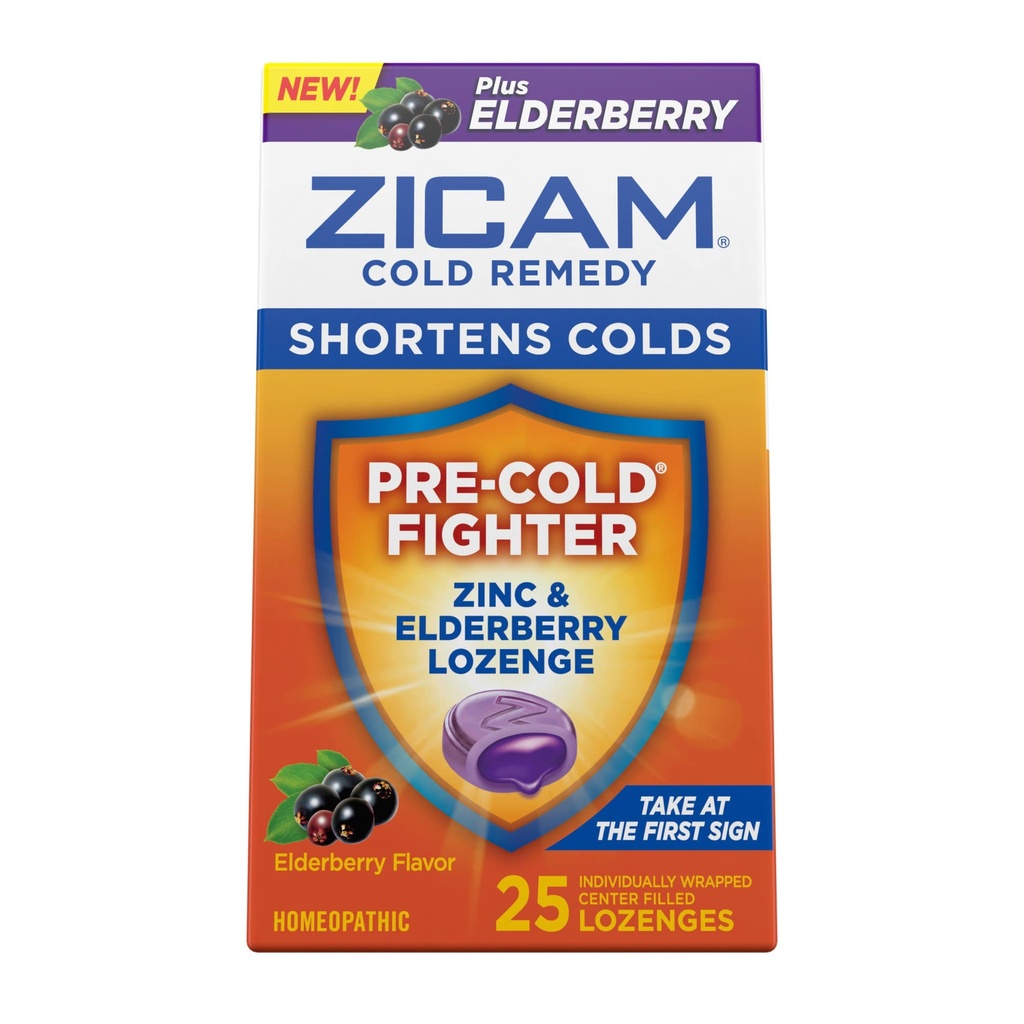 Zicam Ψυχρή Remedy Zinc Lozenges, Elderberry Flavor, Ομοιοπαθητική, Καταπραϋντικό Λαρύγγι και Βήχας, Ψυχρή Λιποθυμία Ιατρική, Συντομεύει Ψυχρή Διάρκεια, 25 κόμης