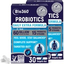 Επιπλέον δύναμη Probiotic για την Digestive Υγεία και την υποστήριξη του ανοσοποιητικού, 60 δισεκατομμύρια CFU & 15 Strains, Gut Υγεία Προβιοτικά για άνδρες και γυναίκες Υποστηρίζει περιστασιακή δυσκοιλιότητα, Διάρροια, Αέριο & Αίμα, 60CT