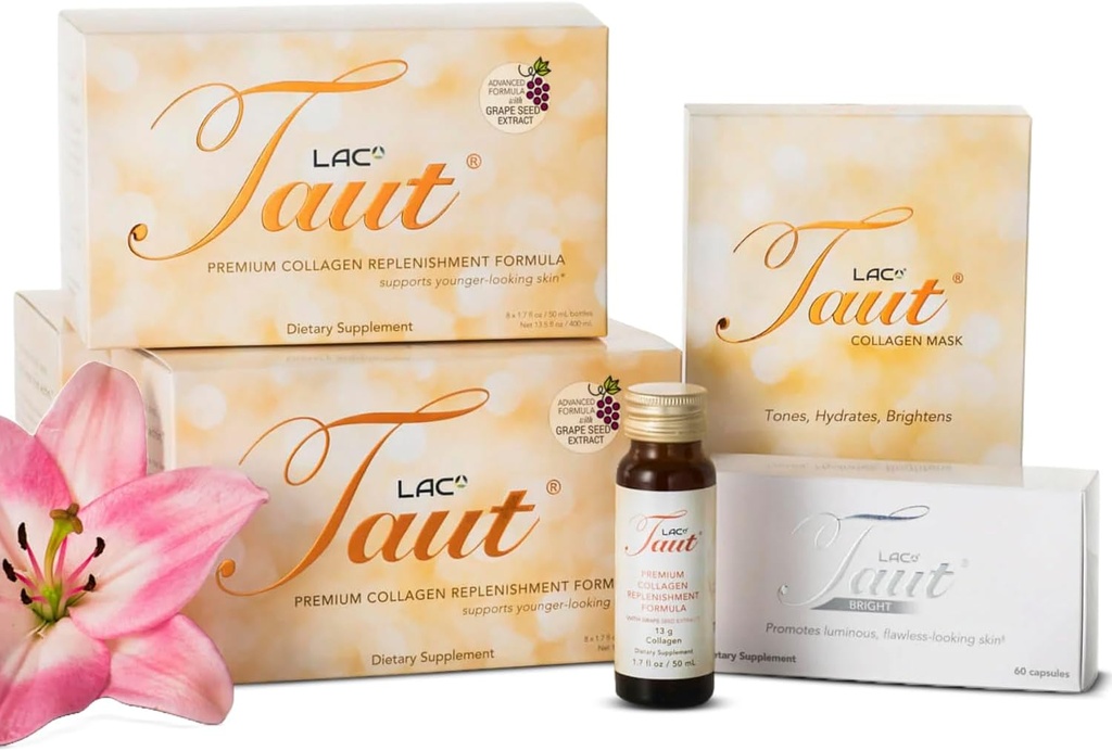 TAUT Premium Advanced Collagen - Liquid Collagen for Women Collagen Drink Advanced Formula for Hydration, Vitamins C, Wrinkles, Fine Lines and Saging Skin - Best Liquid Collagen
