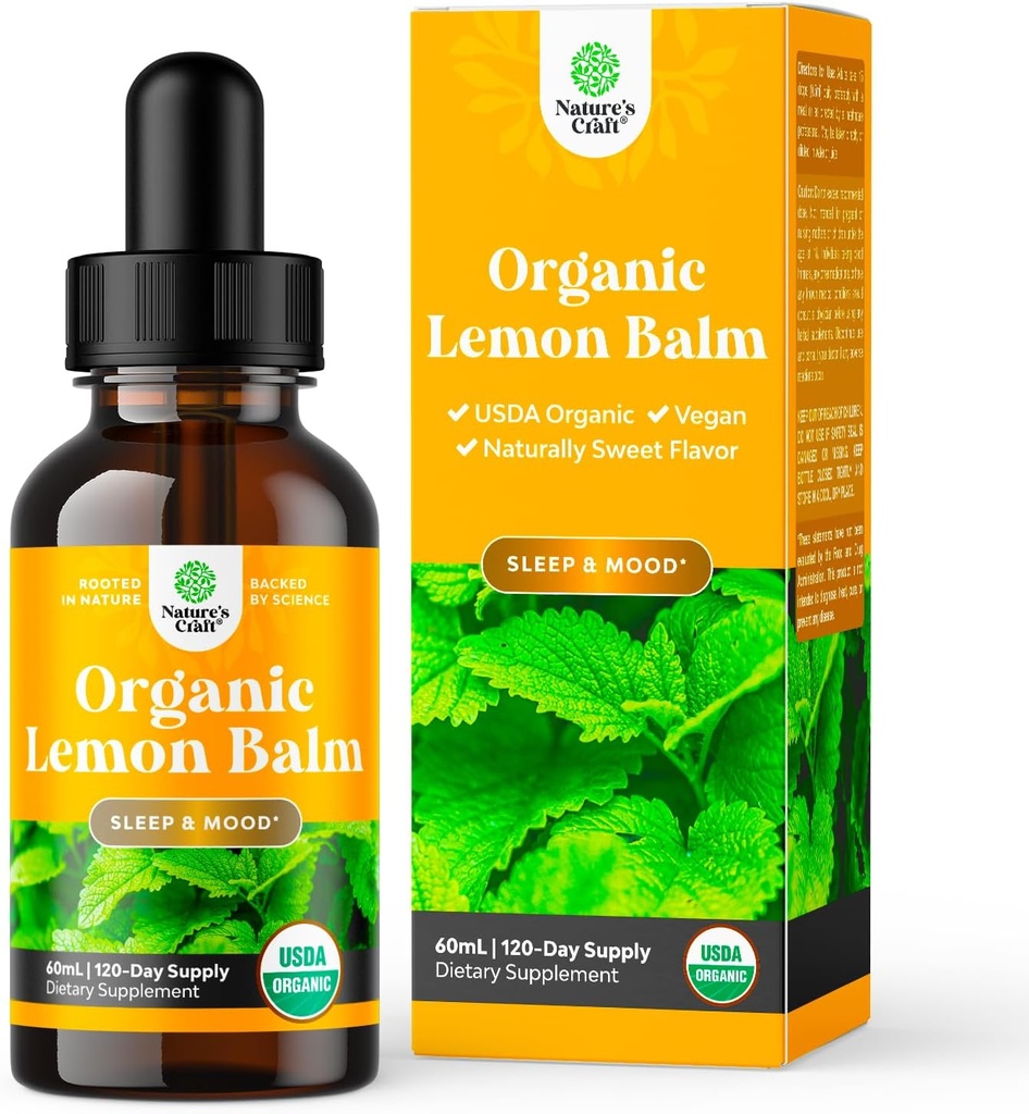 Βιολογικό εκχύλισμα Lemon Balm Leaf για την υποστήριξη του ανοσοποιητικού - Βάμμα λεμονιού για την υποστήριξη Mood & Relaxation - Βιολογικές σταγόνες φύλλων βάμμα για ενήλικες & παιδιά Συμπλήρωμα διατροφής - 2ΟΖ - 120 Ημέρα προσφοράς
