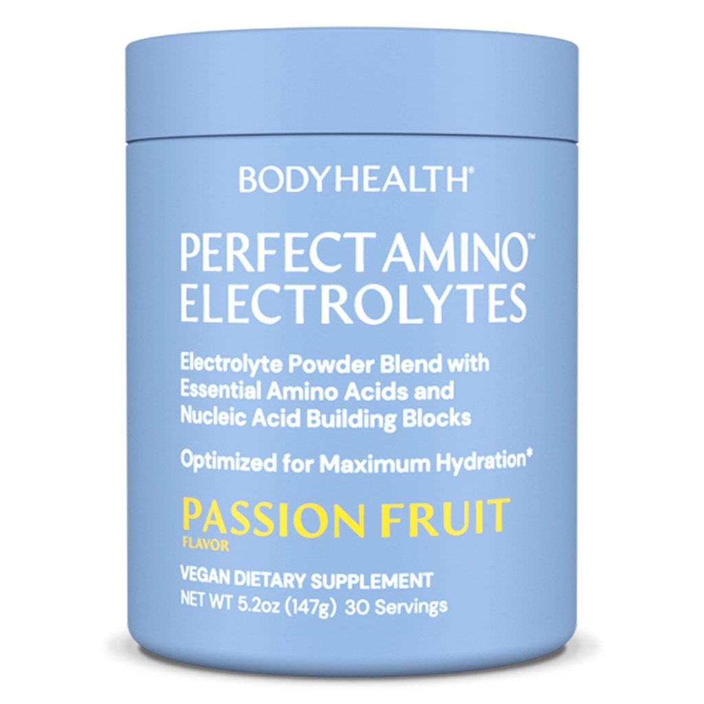 BodyHealth PerfectAmino Ηλεκτρολυτές σκόνης Όχι Ζάχαρη, Νηστεία ενυδάτωσης Keto Zero Ζάχαρη Ηλεκτρολύτες Ποτό Μίγμα με Ίχνη Ορυκτά - Πάθος Φρούτα - 30 Μερίδες