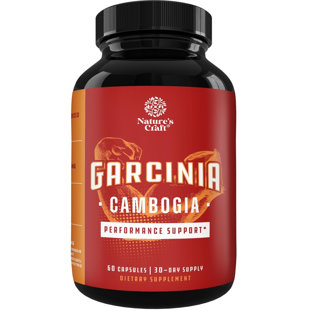 Ισχυρές κάψουλες εκχύλισμα Garcinia Cambogia με 60% HCA - μη-διεγερτική Garcinia Cambogia συμπλήρωμα απώλειας βάρους με υδροξυκιτρικό οξύ & χρώμιο για την ισορροπία, την ενέργεια και την υποστήριξη μεταβολισμού - 60 κόμης