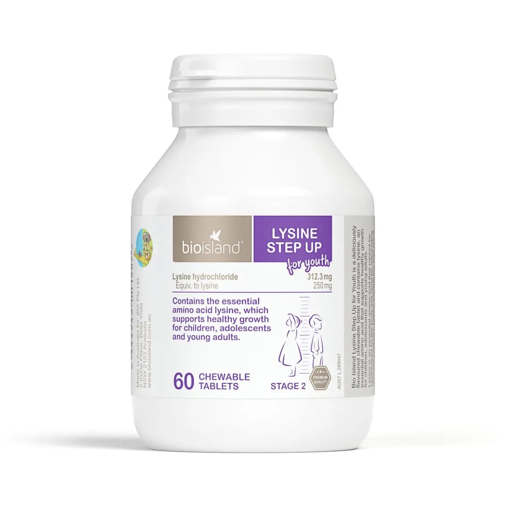 Bio Island Lysine Step Up for Youth 60 Μασώμενα δισκία