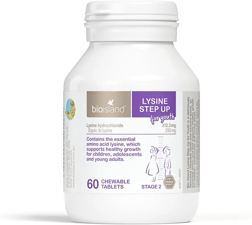 Bio Island Lysine Step Up for Youth 60 Μασώμενα δισκία