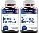 Turmeric Supplement with 65% Boswellia Serrata Extract with Black Pepper as Bioperine - Inulin -Turmeric Curcumin 95% Extract for Healthy Inflammation Response and Gut Health - 60 Κάψουλες - 2 Συσκευασία