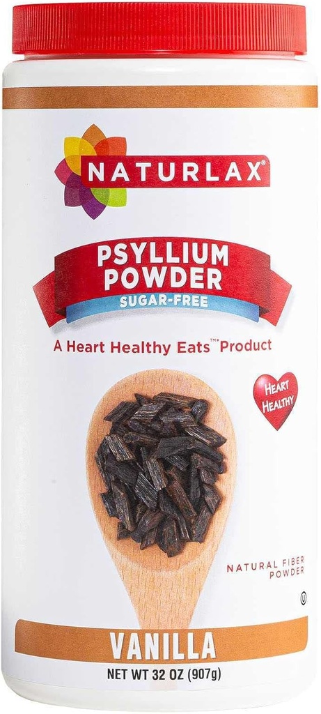 Χωρίς ζάχαρη Psyllium Husk Fiber Powder, Vanilla Flavored 32 oz
