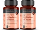 Ultra Pure Krill Oil 500mg x 240 Κάψουλες (2 Μπουκάλια) - Πηγές στα Αμόλυντα Ύδατα της Ανταρκτικής Παρέχει μια πλούσια προσφορά Ασταξανθίνης, Ωμέγα 3, και βιταμίνη D