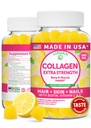 Lunakai USA Made Collagen Peptides Gummies - 200mg Μη ΓΤΟ Αντιγηραντική Φόρμουλα με Βιοτίνη, Ψευδάργυρο, Βιταμίνες C & E για Μαλλιά, Δέρμα και Καρφιά, 60ct