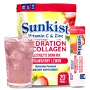 The Frozen Bean Sunkist Collagen Drink Mix - Ενυδάτωση Φράουλα Λεμόνι Ηλεκτρολύτη Ποτό για γυναίκες με βιταμίνη C, ψευδάργυρο, κολλαγόνο Πεπτίδια, Φυσικά Γεύση - 20 Pack