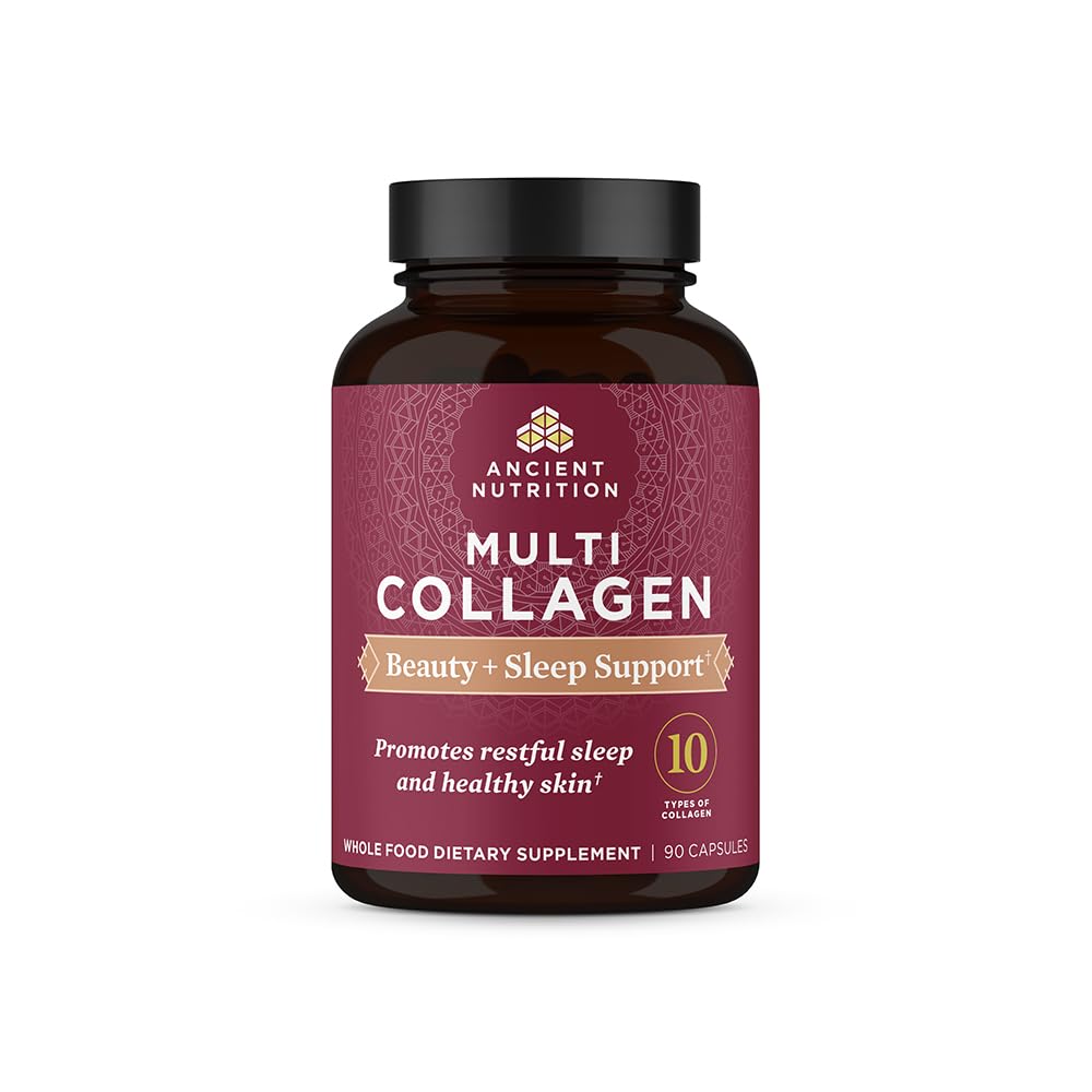 Αρχαίας διατροφής χάπια κολλαγόνου για τα μαλλιά, το δέρμα και τα νύχια, ομορφιά + ύπνο 90 ct, συμπλήρωμα κολλαγόνου + μαγνήσιο, υποστηρίζει το δέρμα και τα νύχια, ύπνος, Παλαιό και Κέτο φιλικό, χωρίς γλουτένη