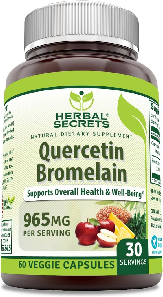 Herbal Secrets Quercetin 800 Mg με Bromelain 165 Mg Συμπλήρωμα 