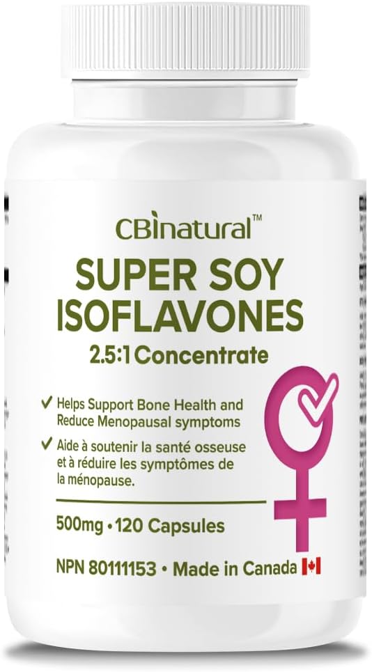 Isoflavones σόγιας 2,5: 1 Extract 500mg (1250 mg Ισοδύναμο), Υποστηρίζει την ευεξία των γυναικών, 120 κάψουλες Vegan, 4-μηνιαία προμήθεια, μη ΓΤΟ, Χωρίς γλουτένη
