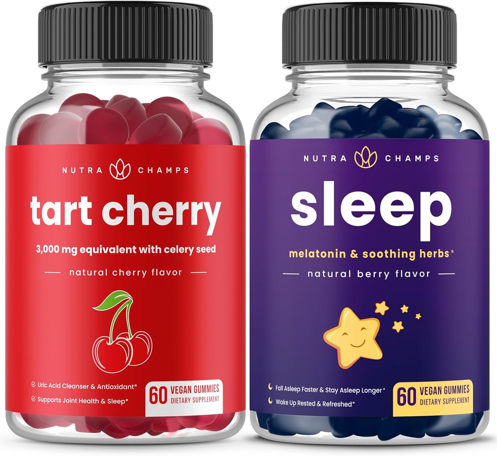 NutraChamps Tart Cherry & Gummies ύπνου Bundle 