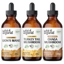 Wild & Organic Lion's Mane, Turkey Tail & Chaga Mushroom Tinctures