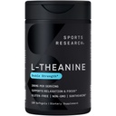 Sports Research Double Strength L-Theanine Supplement - Suntheanine Softgels for Focus, Relaxation & Alertness - Non-Drowsy Support Made with Coconut Oil, Non-GMO & Gluten Free - 200mg, 120 Count