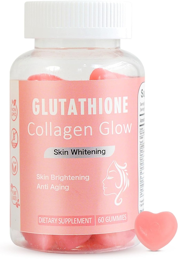 Glow Gummies for Women Δερματική Φροντίδα και Υγεία, 60 Count, Καρπούζι Γεύση Κολαγόνο Λαμπερό Δέρμα Gummies for Skin Brightening, Βιολογικό Μασώμενο Gummies Βιταμίνες, Vegan, Χωρίς γλουτένη