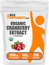 BulkSupplements.com Βιολογικό Cranberry Extract Powder - Βιολογικό Cranberry Flavoring Powder, που προέρχεται από Vaccinium Macrocarpon Fruit - Vegan & Gluten Free, 500mg ανά Σερβίρισμα, 100g (3,5 oz) (Pack of 1)