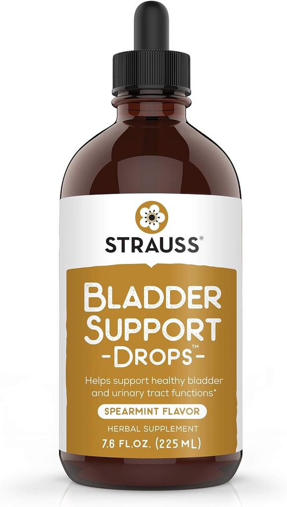 Strauss Naturals Bladder υποστήριξη σταγόνες φυσικά συμπληρώματα για την υποστήριξη του ουροποιητικού συστήματος, χωρίς γλουτένη, χωρίς σόγια, και μη GMO, 7.6 fl oz.