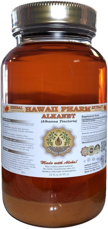 Alkanet Liquid Extract, Alkanet (Alkanna Tintoctoria) Root Tincture φυτικό συμπλήρωμα 32 oz Unfiltered