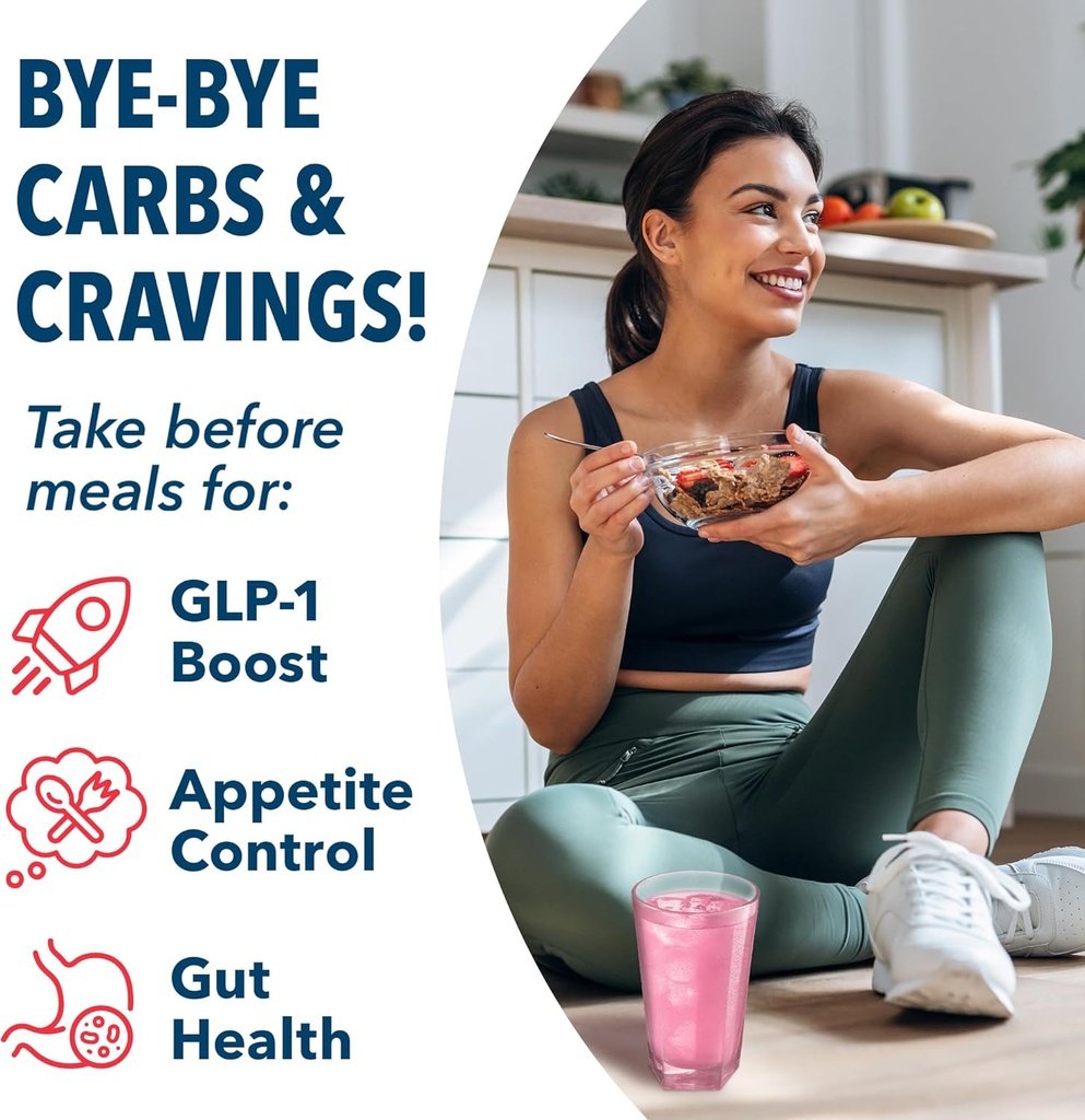 Bye-bye Carbs - Carb Blocking Drink Mix - Καταπολέμηση των κακώσεων, αισθάνονται όλο και περισσότερο, & υποστήριξη Digestion ζάχαρη-ελεύθερος & Keto φιλικό - Φράουλα Kiwi