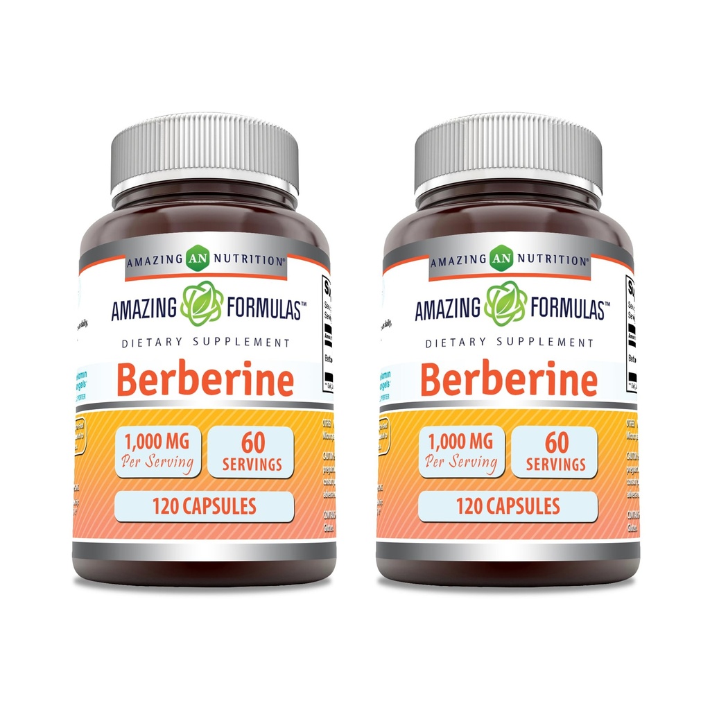 Amazing Formulas Berberine 1000mg Per Serving Capsules Supplement 