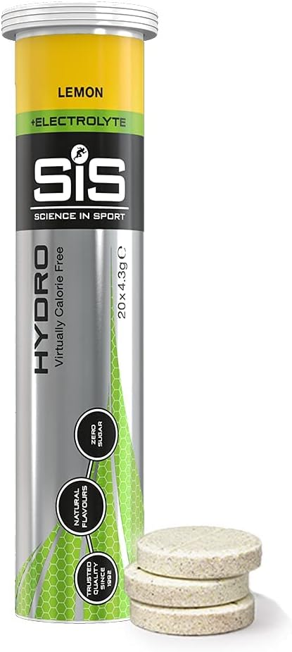 SIS Hydro Electrolyte Drink Tablets, Electrolyte Tabs for Hydration, Enhanced Endurance Sports Drink for Running, Cycling, Triathlon, Lemon - 20 Tablets - 1 Συσκευασία