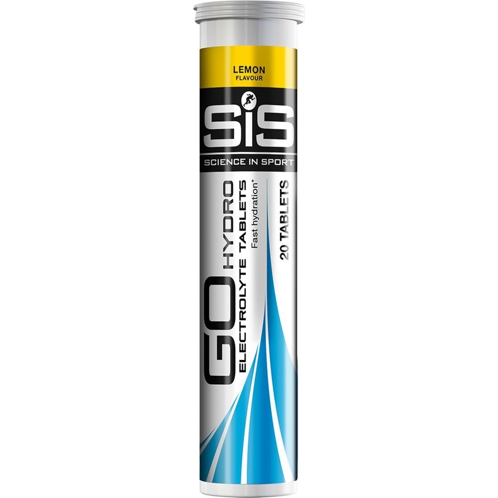 SIS Hydro Electrolyte Drink Tablets, Electrolyte Tabs for Hydration, Enhanced Endurance Sports Drink for Running, Cycling, Triathlon, Lemon - 20 Tablets - 1 Pack