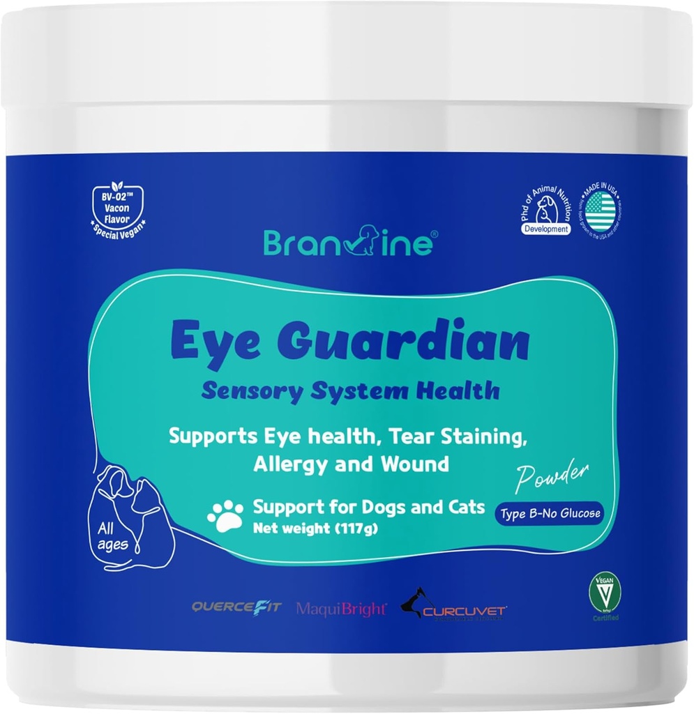 Eye Guardian for Cats and Dogs - Υποστηρίζει την υγεία των ματιών, τα δακρυγόνα, την αλλεργία και το τραύμα (117g) με MaquiBright (πάνω από το βάρος)