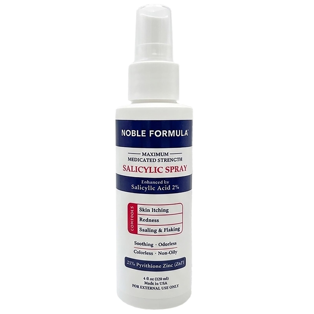 Noble Formula Salicylic Acid Spray with Pyrithione Zinc (ZnP), 4oz (120ml)