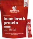 Zammex Broth Bone Packets-20g Collagen Protein-Beef Broth Broth Powder to Go-30 Travel Stick Packets-Supports Δερμάτινα νύχια αρθρώσεις, Gut Health 