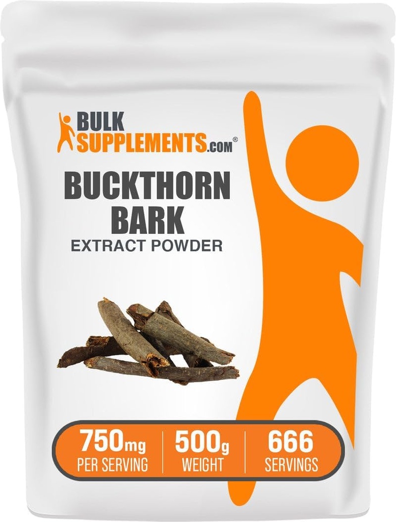 BulkSupplements.com Buckthorn Bark Extract Powder - Buckthorn Bark Powder, Herbal Supplement - Vegan & Gluten Free, 750mg ανά Σερβίρισμα, 500g (1.1 lbs) (Συσκευή των 1)
