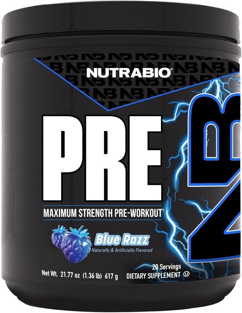 NutraBio Preworkout Powder, Blue Razz