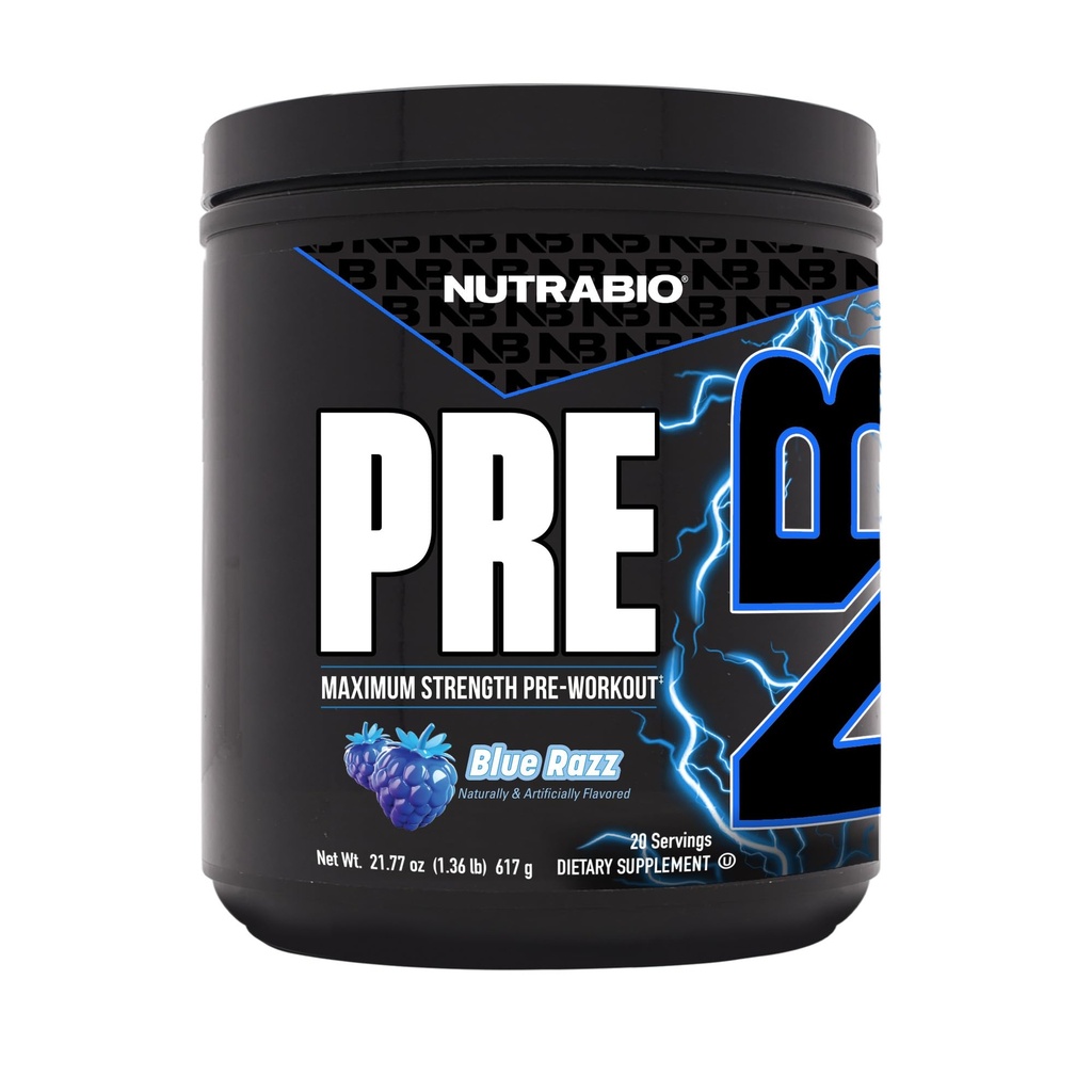 NutraBio Preworkout Powder, Blue Razz