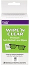 Flents Lens Wipes, Wipe 'N Clear, 20 Count, Pre-Moistened, Streak-Free, Safe for Glasses, Anti-Fog, Gentle Cleaning, Clear Vision, Individually Wrapped for Travel & Convenience, Made in the USA