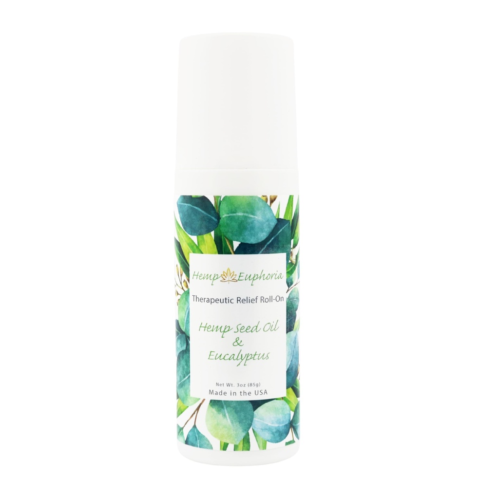 Hemp Seed Oil and Eucalyptus Joint & Muscle Discomfort Relief Roll-On Gel | USDA Certified Organic Hemp Seed Oil, Helps Relieve Sore or Tight Muscles