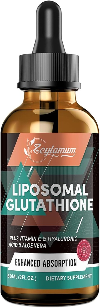 2000MG Liposomal Glutathione Liquid Drops, Ultra High Absorpation, Φυσική Αποτοξίνωση, Ανοσοποιητικό Σύστημα & Supprot δέρματος*, L-Glutathione, Βιταμίνη C & Υαλουρονικό Οξύ, Κάψουλες Εναλλακτικές, 2,02 OZ