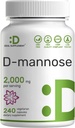 ΛΕΠΤΟΜΕΡΗΣ ΣΥΜΠΛΗΡΩΜΑ D Mannose 500mg κάψουλες (2.000mg ανά υπηρεσία), 240 χάπια λαχανικών – ταχείας δράσης υδατοδιαλυτή μορφή – Extra Strength urinary Tract (UTI) Υποστήριξη για την υγεία – Μη ΓΤΟ, Vegan Friendly