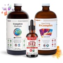 LIQUIDHEALTH High Performance Vitamin Bundle for Adults with Mega Energy B-Complex, Complete Multiple Multivitamin & Organic Vitamin B12 Drops - Boost Natural Energy & Improve Athletic Performance