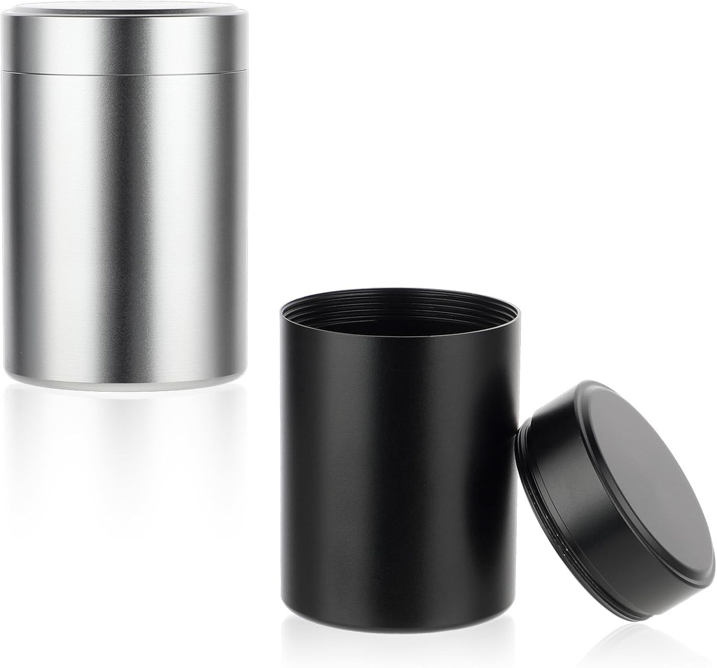 2pcs Portable Metal Pill Organizer, Round Daily Pill Box Holder Pocket Μικρό Χάπια Υπόθεση Organizer Βιταμίνη μπουκάλι εμπορευματοκιβώτια για τα ταξίδια Εξωτερική ιχθυέλαια Συμπληρώματα (Μαύρο + Ασημί)