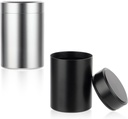 2pcs Portable Metal Pill Organizer, Round Daily Pill Box Holder Pocket Μικρό Χάπια Υπόθεση Organizer Βιταμίνη μπουκάλι εμπορευματοκιβώτια για τα ταξίδια Εξωτερική ιχθυέλαια Συμπληρώματα (Μαύρο + Ασημί)