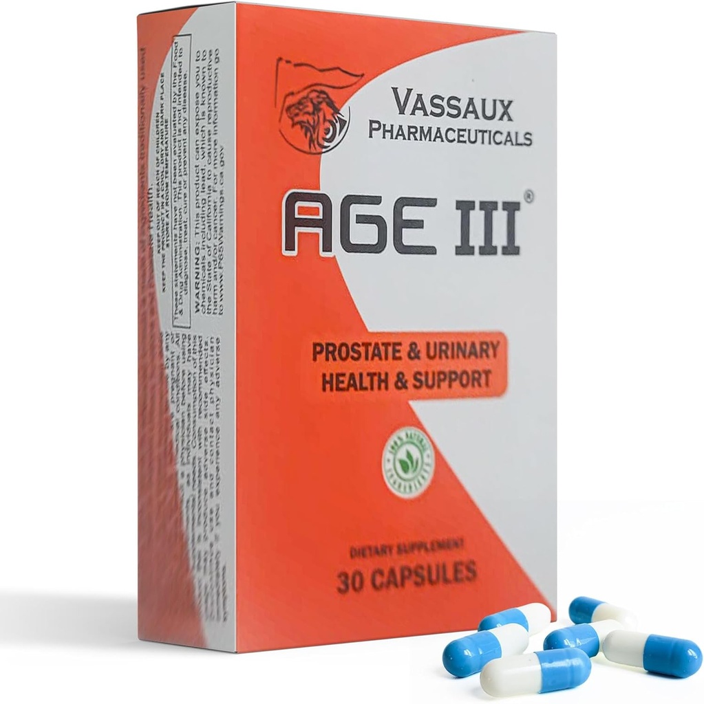 Ηλικία III - Φυσική φόρμουλα υγείας Prostate - Serenoa Repens, Pygeum Africanum, Cucurbita Pepo Blend για ανακούφιση BPH - Διευρυμένη Prostate