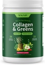 Snap Συμπληρώματα Super Greens σκόνη με Collagen Peptides, 26 φρούτα και λαχανικά, Grass Fed, μη ΓΤΟ Daily Greens για τα μαλλιά, το δέρμα, νύχια & κοινή υποστήριξη, 11,34 oz, (30 εξυπηρετούν, 1 μήνα προμήθεια)