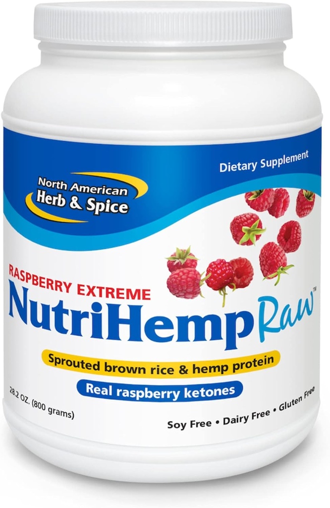 ΒΟΡΕΙΟ ΑΜΕΡΙΚΑΝΙΚΟ ΒΕΡΒΟ & ΣΠΙΤΙΟ NutriHemp Raw, Raspberry Extreme - 28.2 oz - Spruted Brown Rice & Hemp Protein - με υψηλής αντιοξειδωτικής, Ketone-Rich Raspberry Powder - Vegan, Non-GMO - 28 Σερβιέτες
