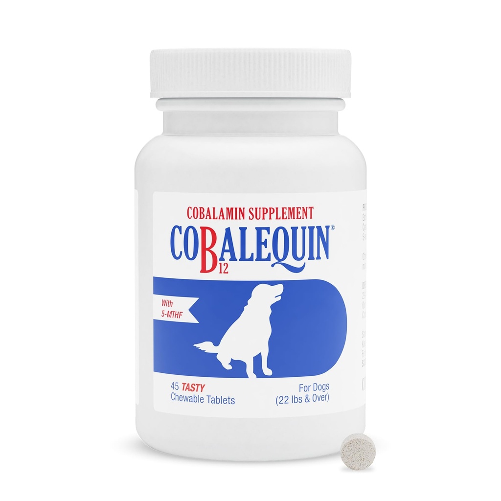 Nutramax Laboratories Cobalequin B12 Συμπλήρωμα για Μεσαίου έως Μεγάλους Σκύλους, 45 Μασώμενα Δισκία, Υδρολυμένο Κοτόπουλο, 2.08 ουγγιές
